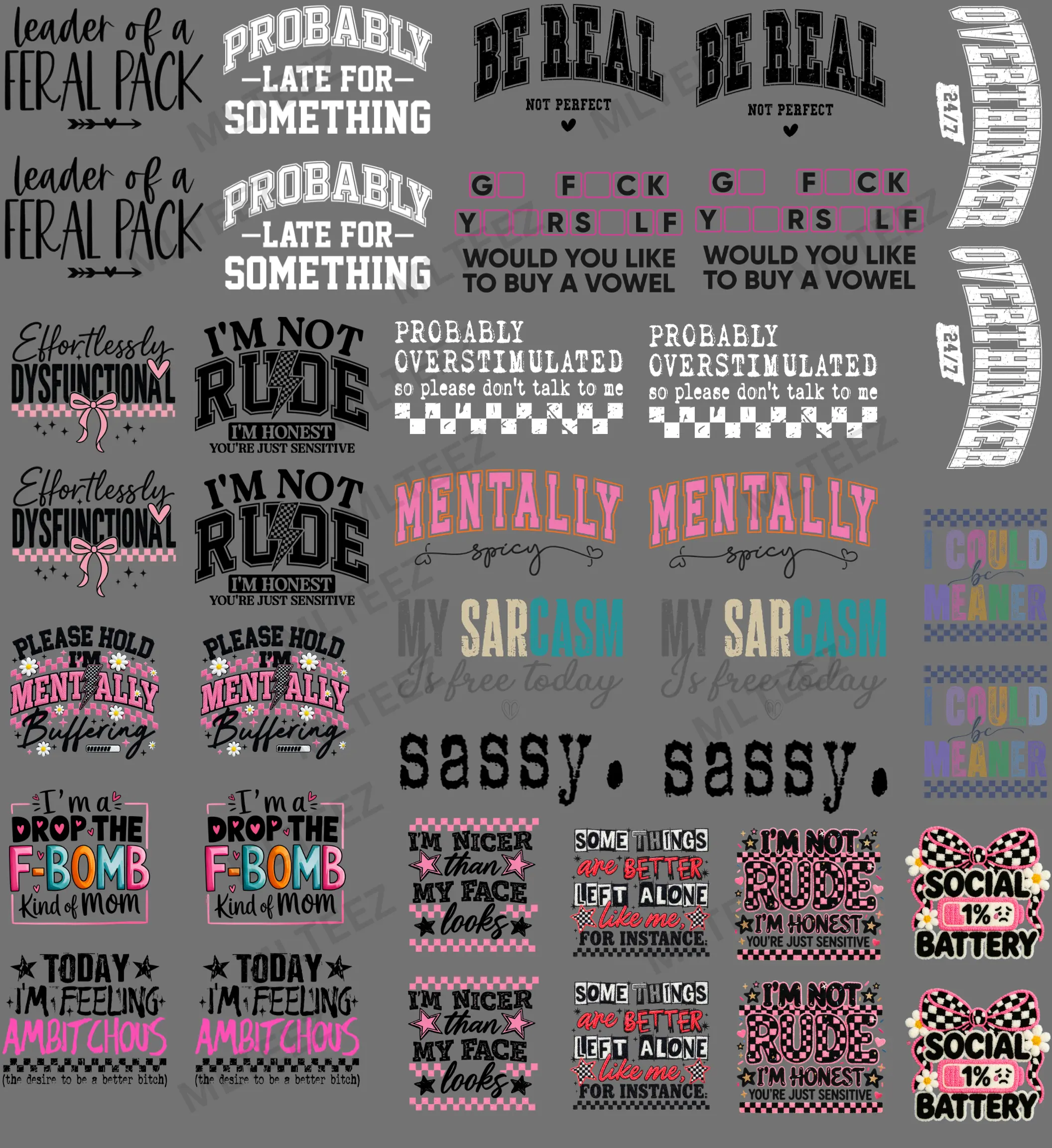 LEADER OF A FERAL PACK (1) TRUCKER HAT PREMADE GANGSHEET - 22X24 DTF TRANSFERS - DIRECT TO FILM