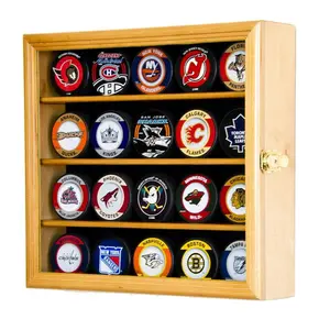 20 Hockey Puck Display Case Cabinet
