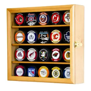 20 Hockey Puck Display Case Cabinet