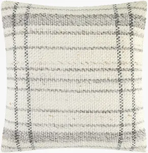 Cool Light Gray Modern Accent Pillow with cotton details for sofa bed or accent chair