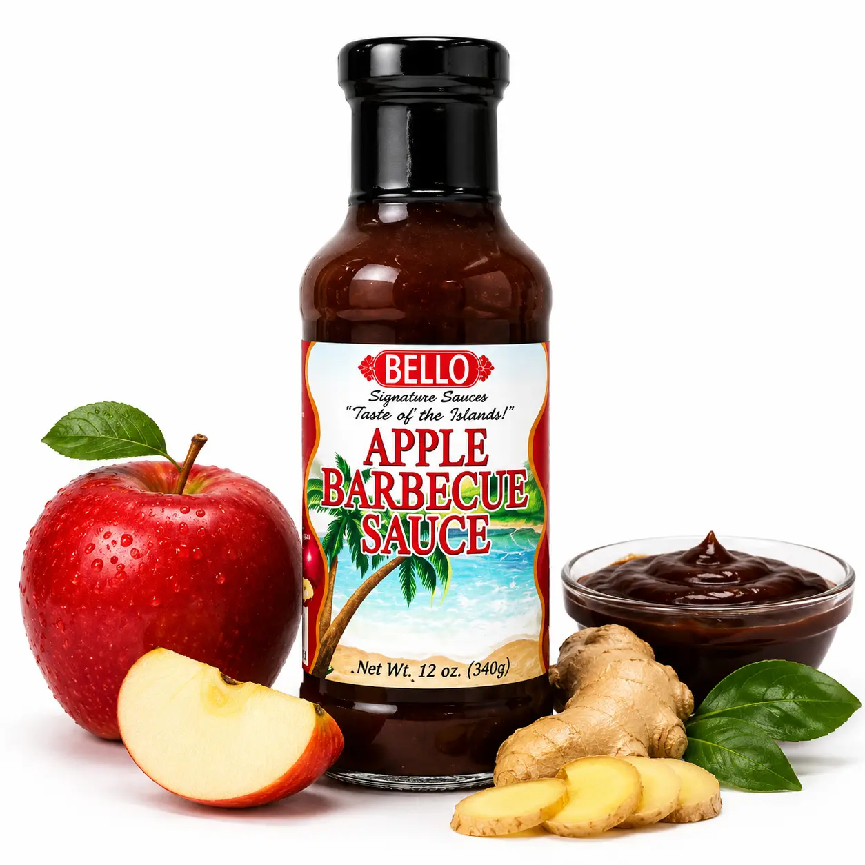 Bello Signature Apple BBQ Sauce – Sweet & Smoky Barbecue Sauce for Grilling, Marinade & Glaze – BBQ Sauce for Ribs, Chicken, Steak, Pork, Brisket, Burgers, Wings & Dipping Sauce – Premium Gourmet BBQ Sauce