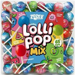 Original Lollipops Mix – 65 Count Bulk Candy Pack – Assorted Fruity Flavors, Individually Wrapped – Perfect for Parties, Birthdays, Parades & Kids Events