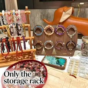 Vintage Jewelry Display Rack, Four-Piece Fishbone Necklace Bracelet Organizer, Retro Accessory Showcase Stand, Decorative Storage Solution