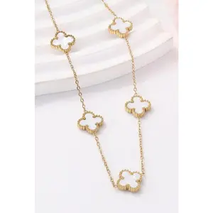 No. 5 Clover Stainless Steel Necklace