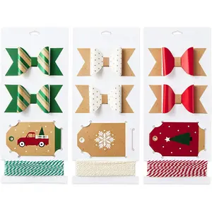 Hallmark Holiday Gift Wrap Accessory Kit (Red Truck, Tree, Snowflake) 6 Gift Bows, 12 Gift Tags, 9 Yards of Twine - Kraft, Red, Green, White Hallmark