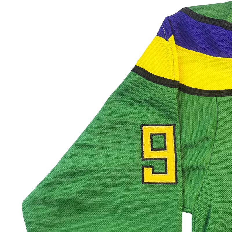 Men's Hockey Jersey Mighty Ducks #96 GRISWOLD Sewing embroidery loose V-neck sweatshirt movie jersey green big size Outdoor sportswear Classic retro Streetwear sports fan gear Long sleeved pullover shirt Halloween Christmas gift