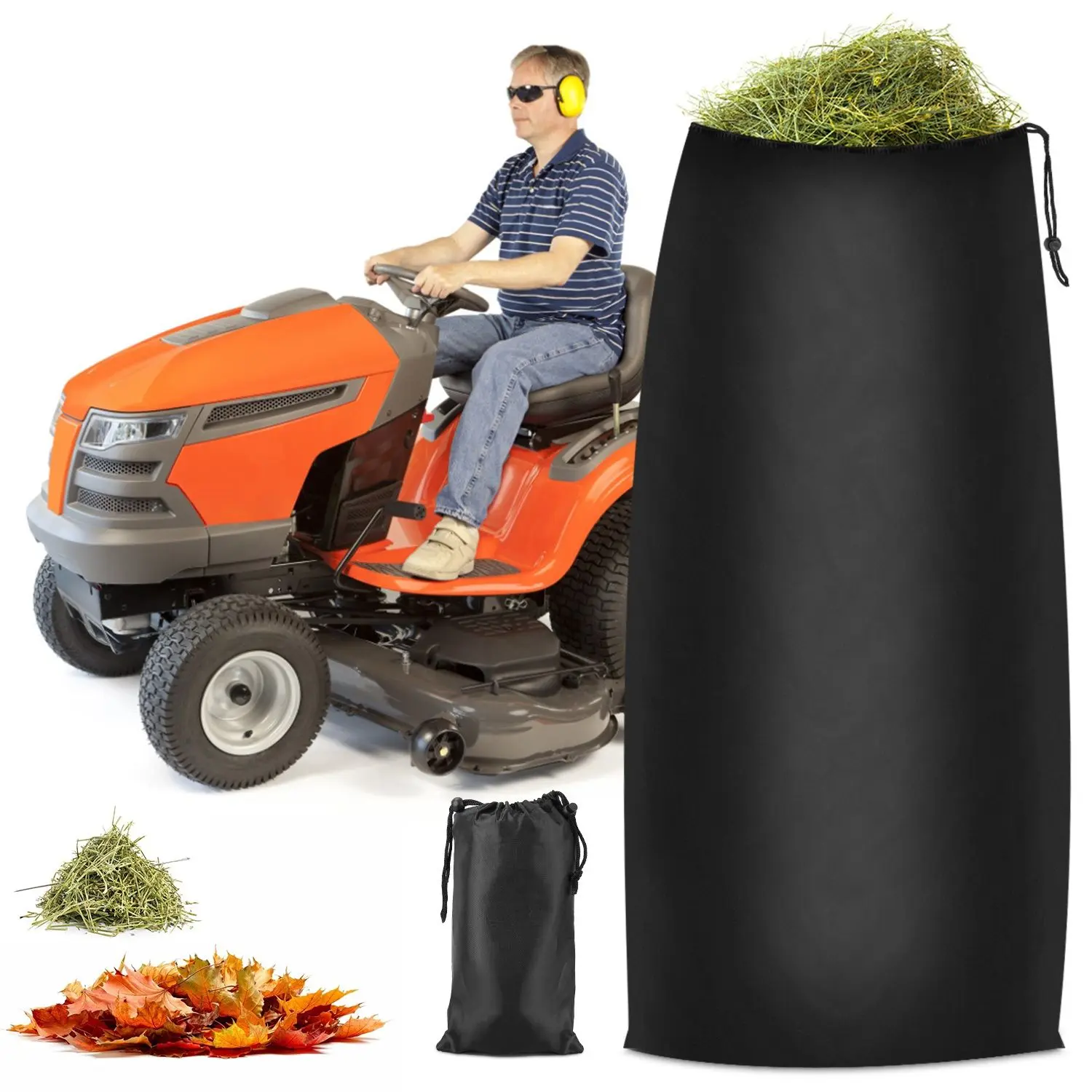 Premium 54 Cubic Feet Riding Lawn Mower Leaf Bag | Large 112-Inch Opening for Fast Garden Waste Collection | Standard Tractor Outdoor Bag