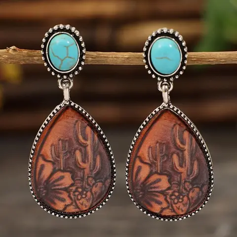 Vintage Colorblock Dangle Earrings, Statement Earrings, Boho Style Jewelry for Women, Trendy All-match & Exquisite Jewelry for Birthday Gift, Trendy Accessories, Unique Design Earrings, Trendy Fashionable Accessories