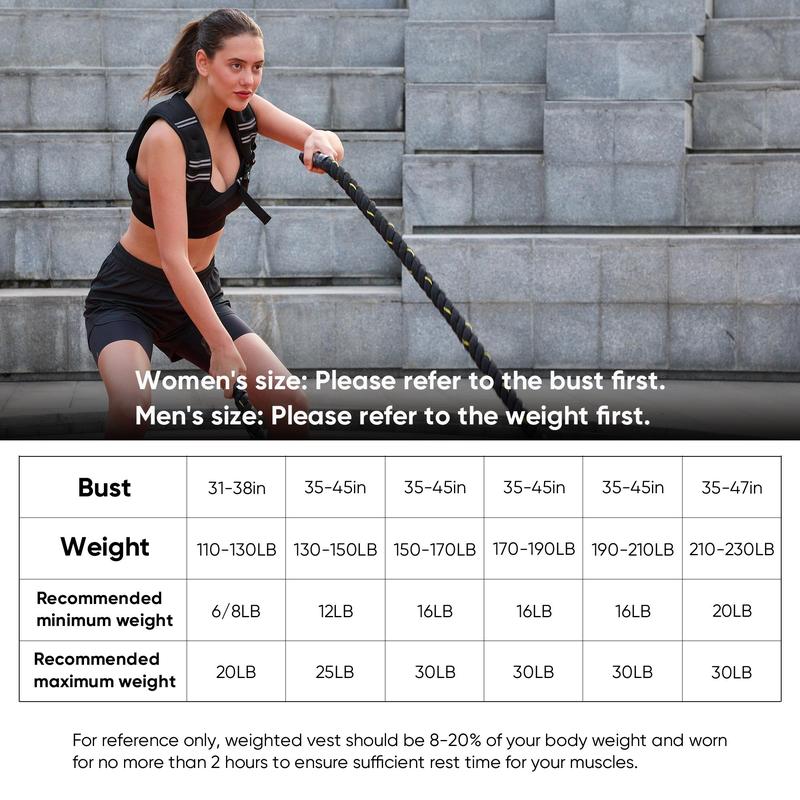LEKÄRO Weighted Vest, 6lbs/8lbs/12lbs/16lbs/20lbs/25lbs/30lbs Weights Vest for Women Men with Reflective Stripe for Workout, Strength Training, Running, Walking, Muscle Exercise Equipment Adjustable Protective Belt LEKÄRO Weighted Vest, 6lbs/8lbs/12lbs/16lbs/20lbs/25lbs/30lbs Weights Vest for Women Men with Reflective Stripe for Workout, Strength Training, Running, Walking, Muscle Exercise Equipment Adjustable Protective Belt