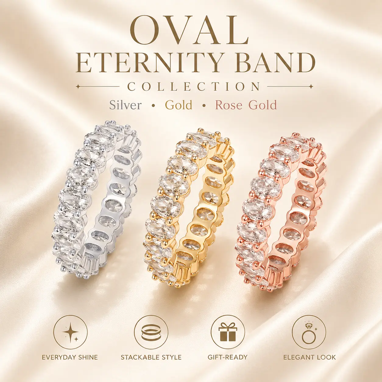 Luxury Full Pavé Statement Ring for Women, Sparkling Engagement Cocktail Ring, Elegant Wedding Party Jewelry Gift for Girlfriend Fiancée Wife, Brilliant Cubic Zirconia