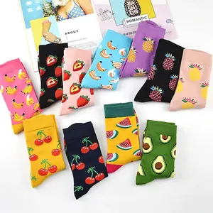 KUSHIE’s Juicy Steps Socks Breathable Comfy Fabric Comfort Everyday Womenswear Love Cotton Robe Tropical Soft Print