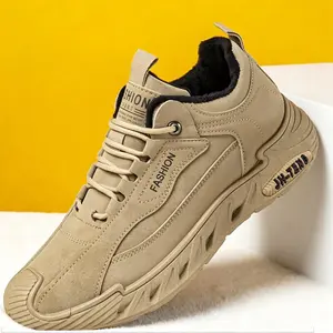 Men's Plus Size Soft Sole Sneakers, 2026 New Retro Outdoor Casual Shoes, Lace-Up Running & Work Footwear