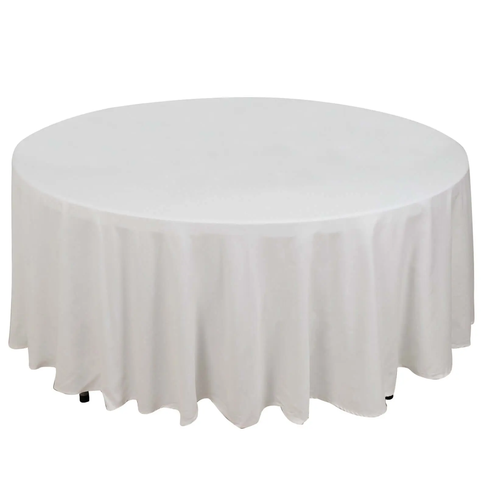 100% Cotton 108" Round Tablecloth White Linen - Sophisticated, Soft & Breathable Table Cover