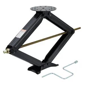 Heavy duty scissor jack for RVs - adjustable stabilizer leveling jack, capacity 25000-7500 pounds, height 4-30 inches, easy to crank handle - perfect for travel trailers, campers, trucks, RV stands