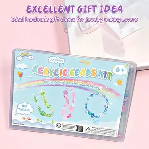 DIY Bracelet & Keychain Making Kit with Acrylic Beads Charms Bow Heart Beads Arts Crafts Jewelry Supplies for Kids Adults 200-250 Pieces
