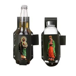 Saint Jude & Our Lady of Guadalupe Saint Jude Drink Holster Hands-Free Belt Beverage Bottle Holder, Traditional