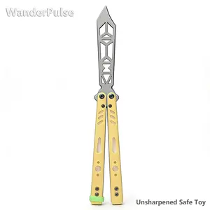 WanderPulse Folding Practice Training Tool - Unsharpened Cosplay Prop, Stainless Steel Construction with Dual-Texture PC Handles, CSGO Themed Pocket Fidget Toy & Outdoor EDC Accessory