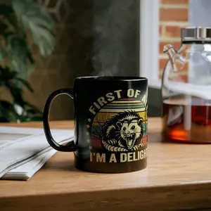 First of All Im a Delight Funny Possum Ceramic Coffee Mug 11oz/15oz Hilarious Animal Lover Gift