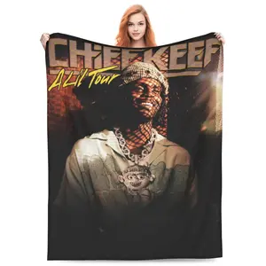 Chief Keef Blanket Cute Hip Hop Fleece Throw Cozy Couch Blanket Travel Blanket Soft Warm Bedding for Bedroom Living Room