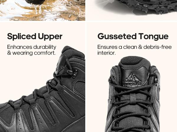 NORTIV8 Men's Mid-Cut Hiking Boots, Waterproof Outdoor Trekking Shoes for Backpacking, Camping