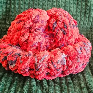 Red Big and Floofy Beanie