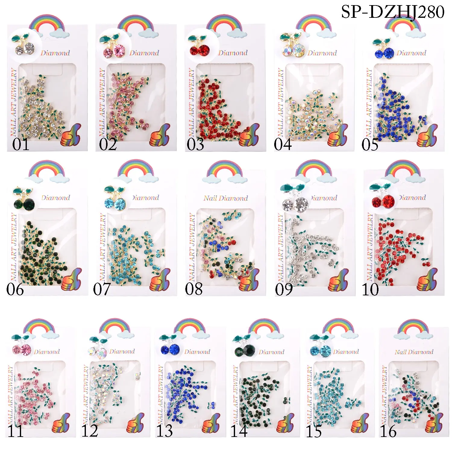 18pcs pcs Color Cherry Nail Charms (Bigger size)