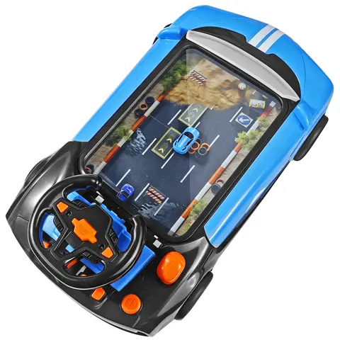 Toddler Driving Simulator Steering Wheel Toy, Racing Car Adventure Game with Moving Road, Music, Lights, Sound Effects & Speed Control, Kids Pretend Play Toy