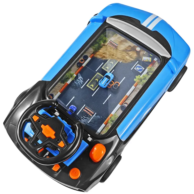 Toddler Driving Simulator Steering Wheel Toy, Racing Car Adventure Game with Moving Road, Music, Lights, Sound Effects & Speed Control, Kids Pretend Play Toy