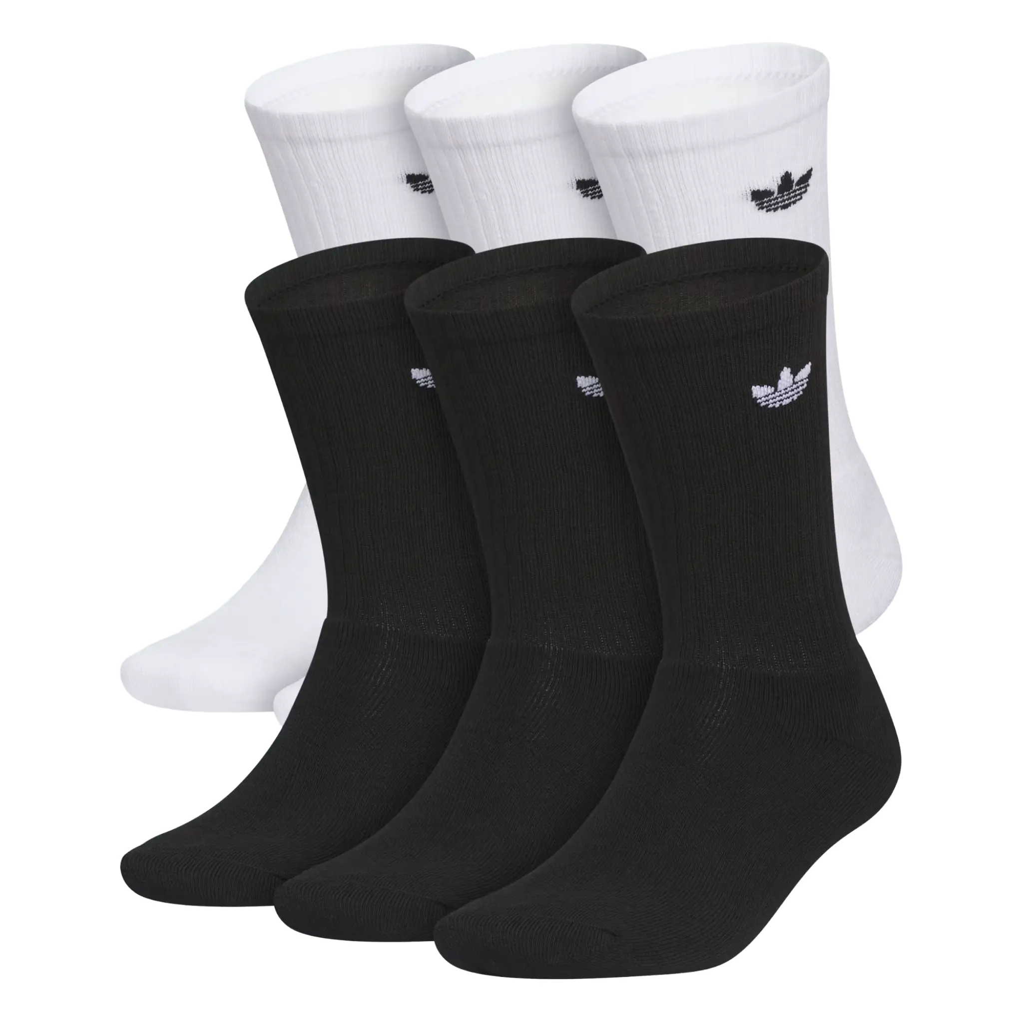 Adidas Originals Unisex Trefoil 2.0 6-Pack Crew Socks, JL4200