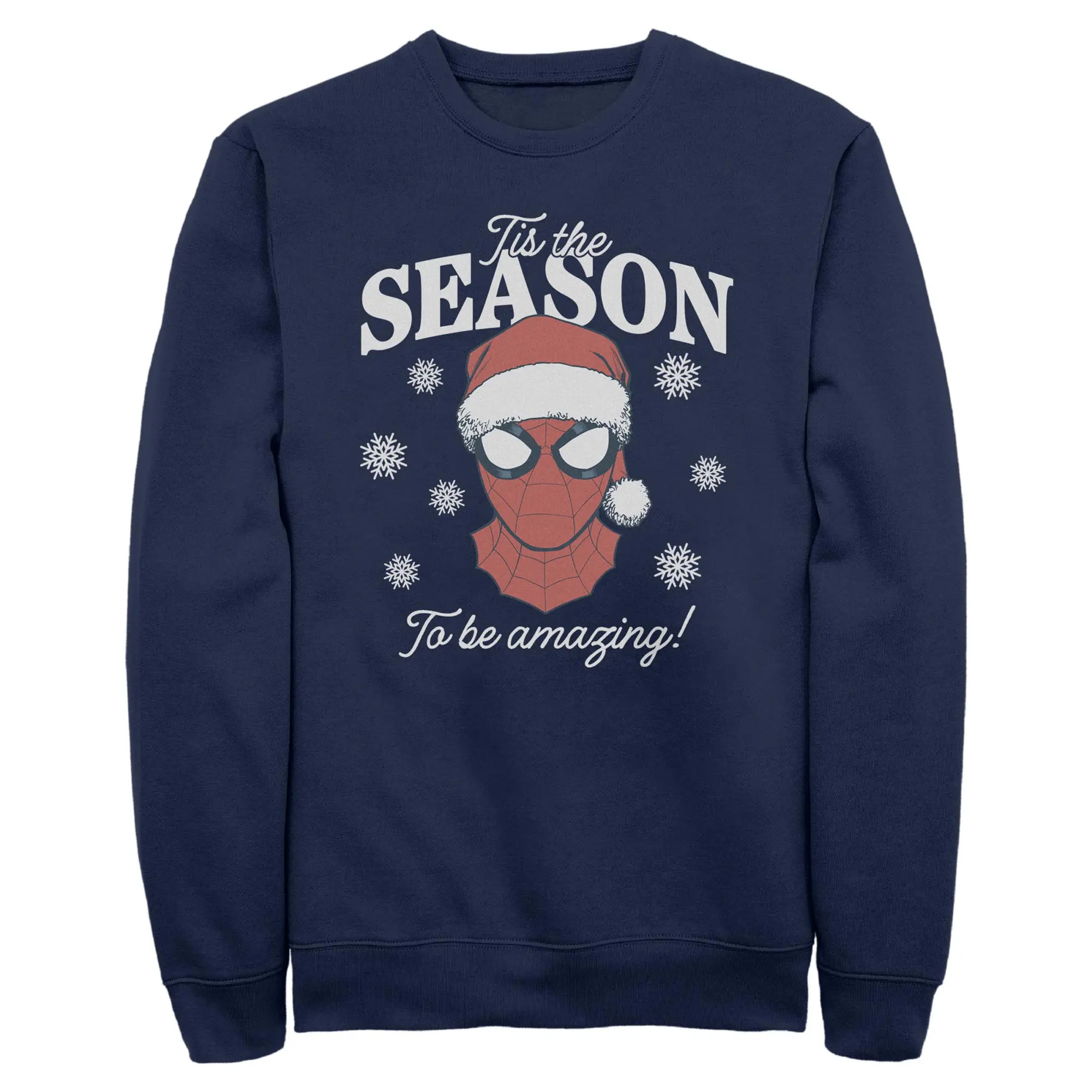 Men's Marvel "Tis The Season" Spidey Portrait Graphic Character Sweatshirt, Graphic Character Men's Sweatshirts