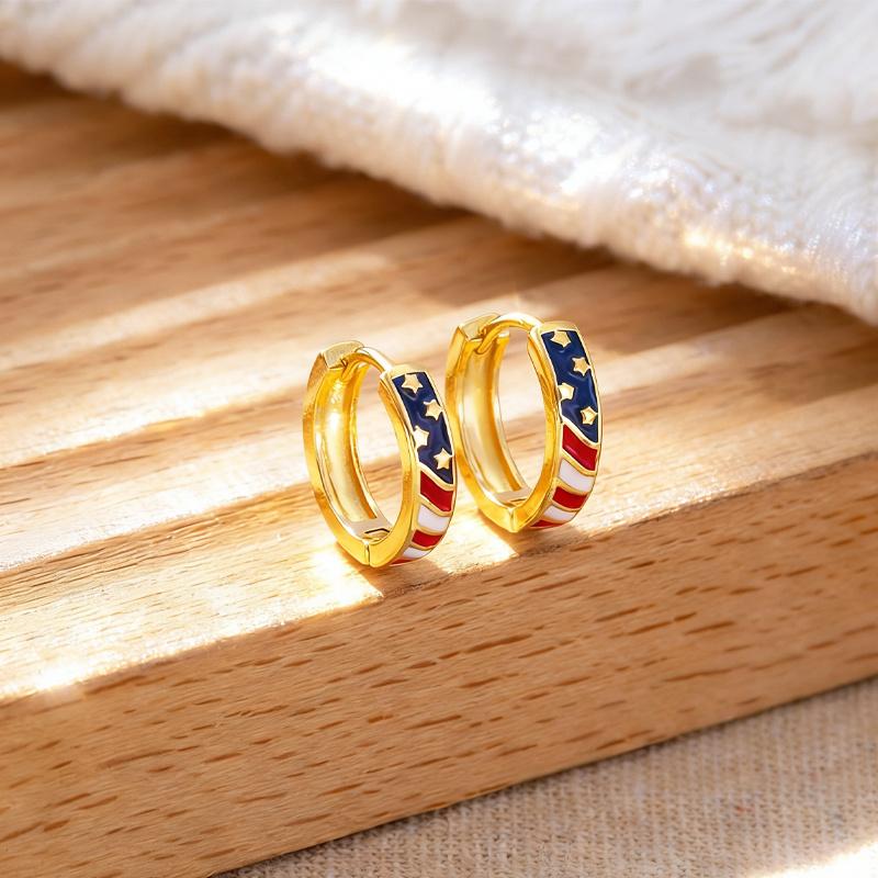 1/2-Pair (Half-Pair) Round Earrings Suitable for. Day, Easter, Valentine', Mother' Day & 4th of - Unisex Classic Buckle Clip- Ear Accessories, Year-Round Wear for Parties, Daily Outfits, Gift for Women & Men