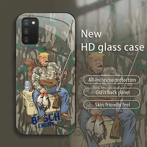 Suitable for [Galaxy A03s] New high-end camouflage glass mobile phone case New business simple metal paint electroplated glass mobile phone case Affordable price Anti-drop and anti-fingerprint 995