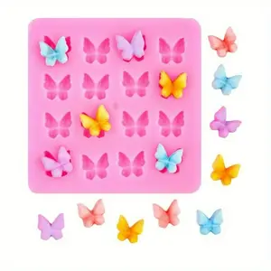3-Pack 16-Cavity Mini Butterfly Silicone Mold, Reusable Non-Stick Handmade Mold, Perfect for Candles, Clay, Resin Crafts, Jewelry Making, DIY Craft Embellishments