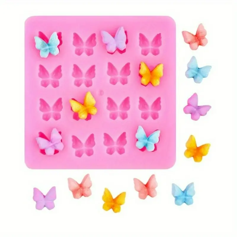 3-Pack 16-Cavity Mini Butterfly Silicone Mold, Reusable Non-Stick Handmade Mold, Perfect for Candles, Clay, Resin Crafts, Jewelry Making, DIY Craft Embellishments, Diy With Charms, Jewelry Making Supplies, Handicraft
