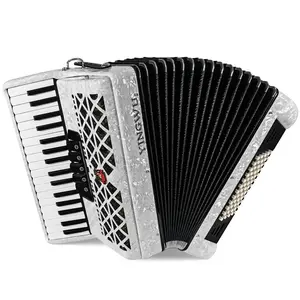 Accordion 34 Keys 60 Bass Premium Professional Accordion with German Reeds, Sealed Bellows for Beginners Adults, Stage/Studio/Home Use, W/Backpack & Carrying Strap