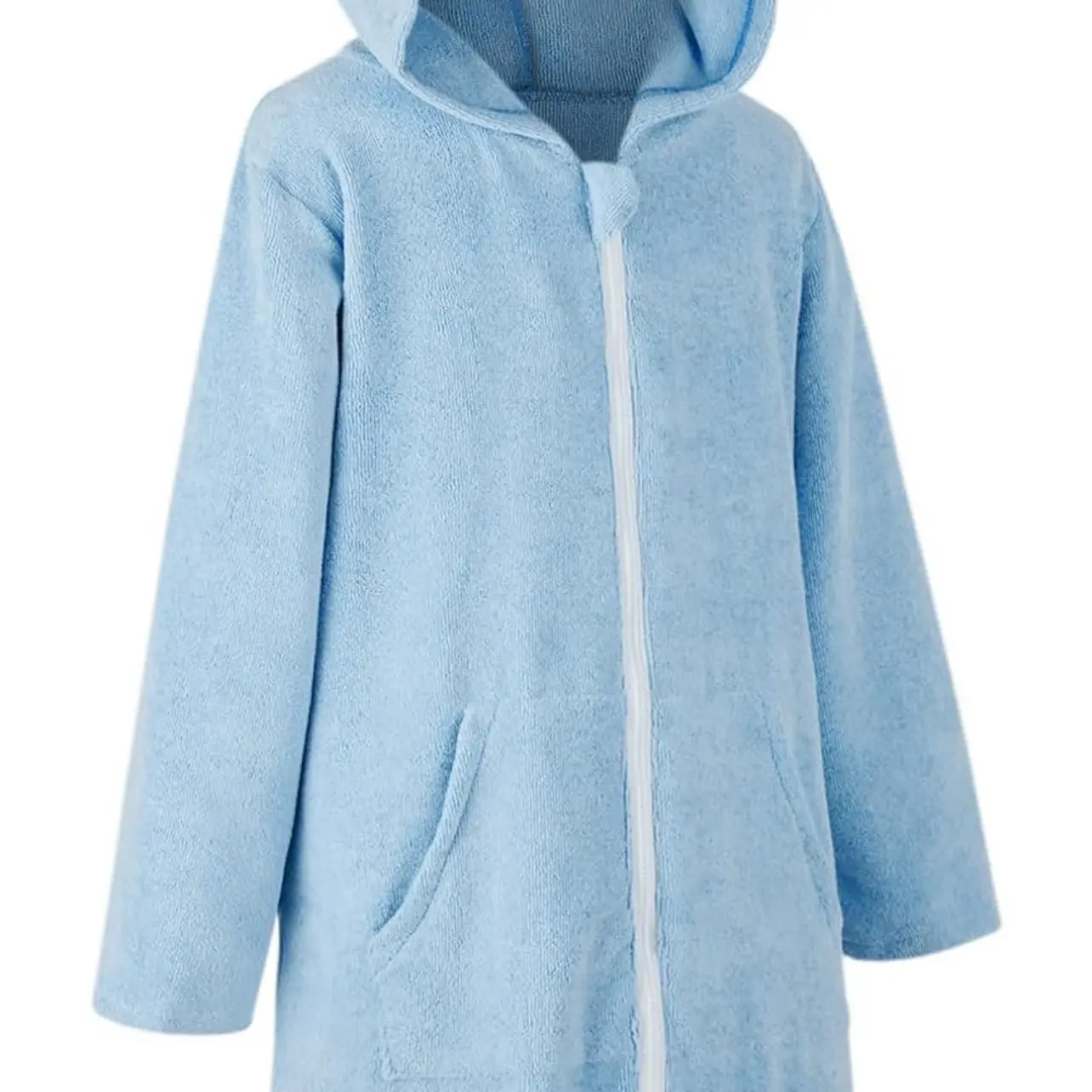 Towel Poncho, Beach Cover Up with Hood Zip Pocket, Swim Changing Robe for Boy&Girl, Microfiber Bathrobe Outdoors L & XL only