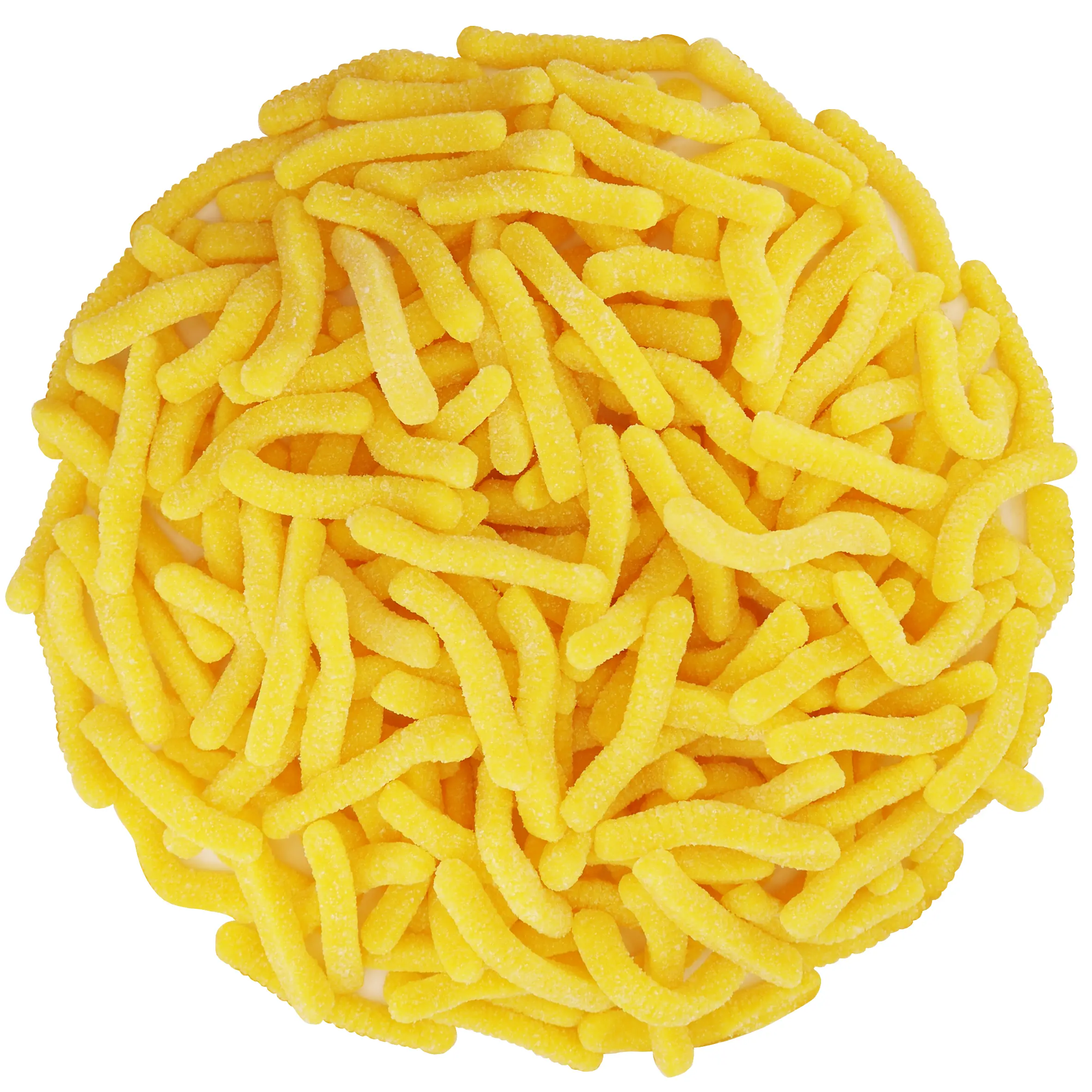 YELLOW PINEAPPLE SOUR GUMMY WORMS 1 POUND BAG Sweet Snack Fruit Chewy