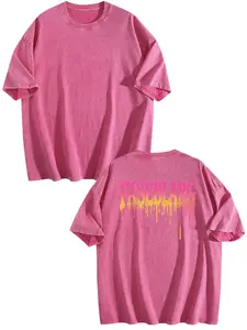 FASEBLARG 8.1oz Highweight Washed Oversized T-Shirt, Unisex Cotton Tee with Liquid Script Graphic, Original Streetwear Top