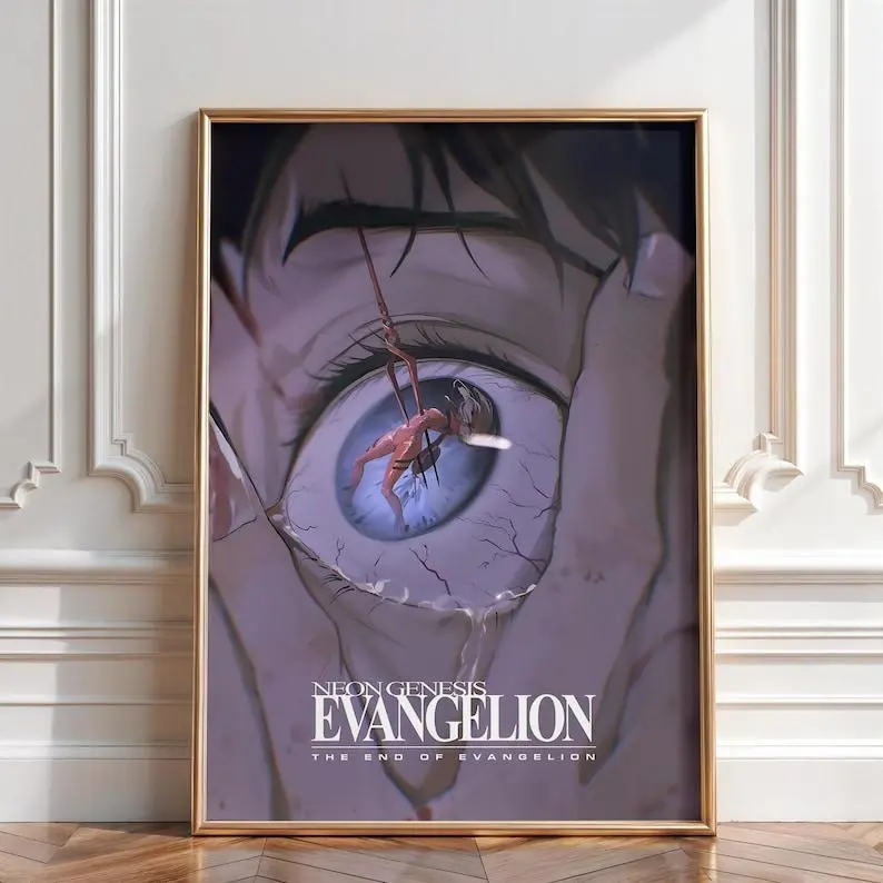 Neon Genesis Evangelion Anime Manga Poster Art Print, Vintage Minimalist Japanese Wall Decor Artwork (Unframed, Print Only) (No Frame)
