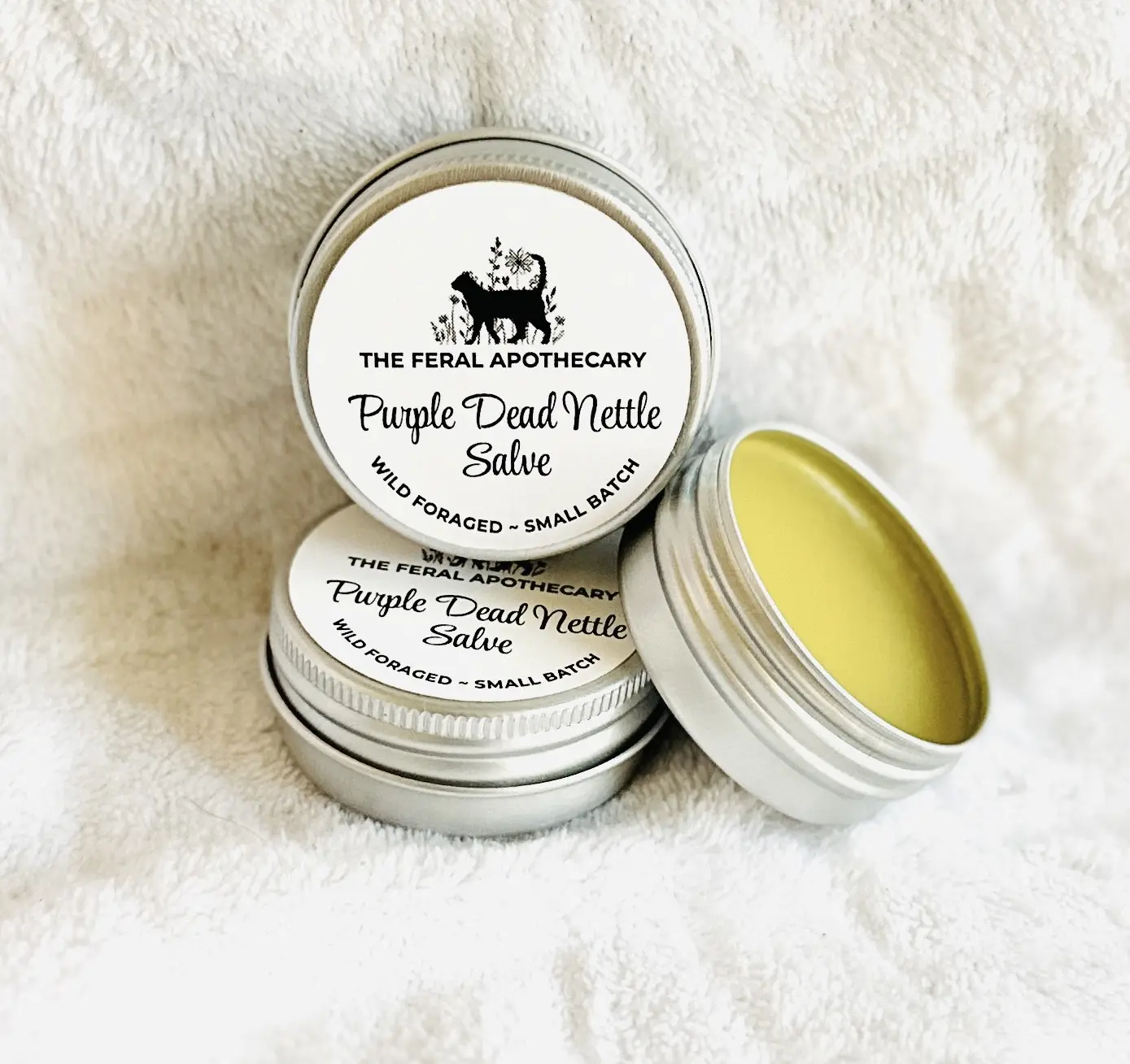 The Feral Apothecary Purple Dead Nettle Salve 0.5 oz Handmade All-Natural Salve with Wild-Harvested Purple Dead Nettle & Olive Oil for Moisturizing and Skin Care