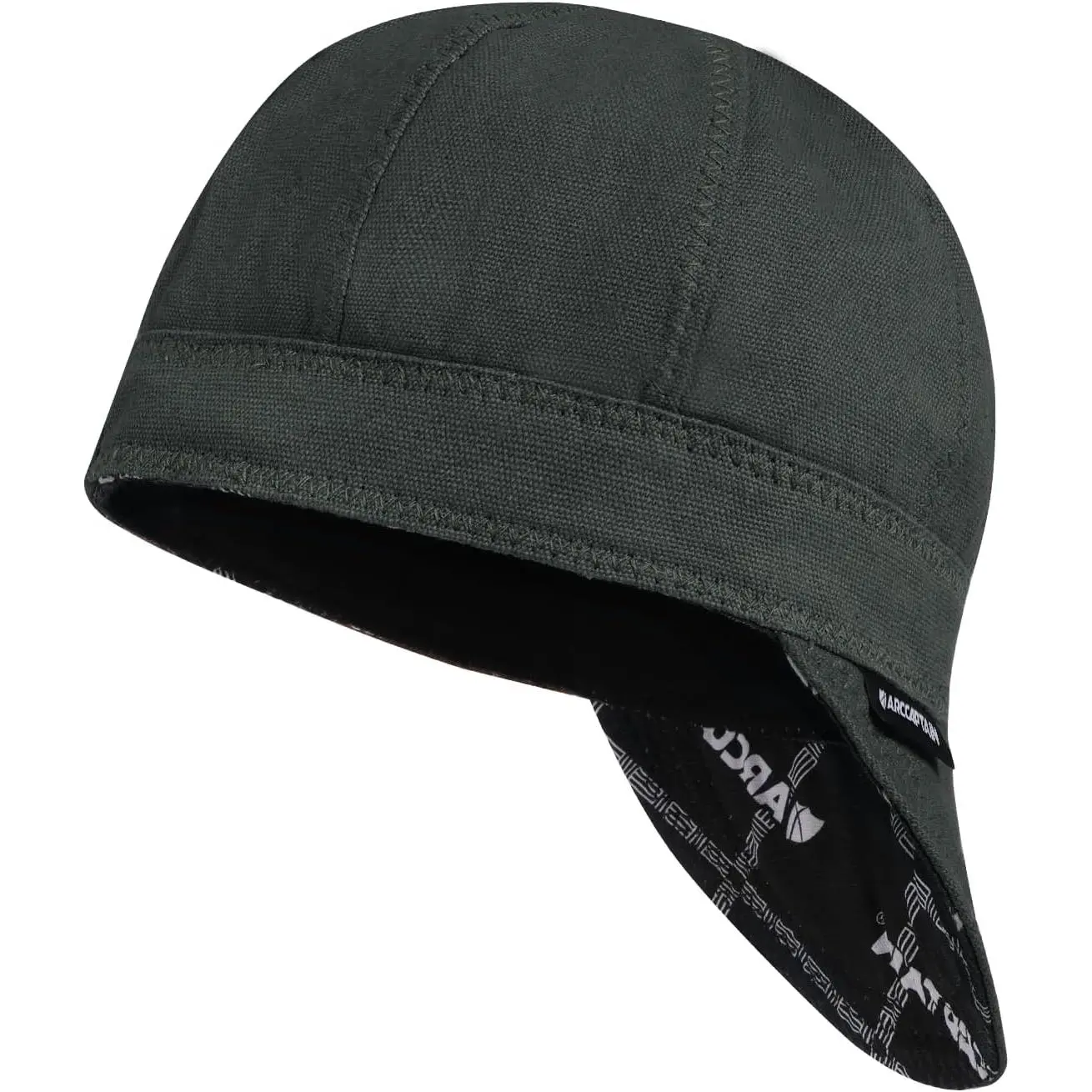 Reversible Cap, 8 Panel Protective Cap, 10 oz Fireproof Cotton for Safety and Protection While to Men, Army Green, 7 1/4