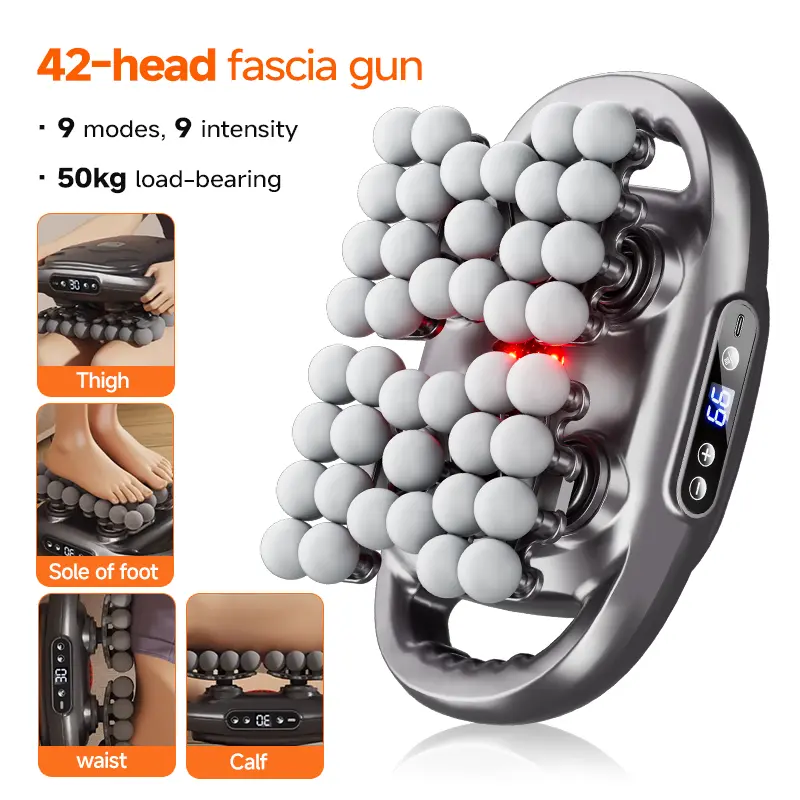 Fascia Gun with 42 Massage Balls, High-Quality Massager for Muscle Relaxation, Portable Massagers, USB Rechargeable Massagers, Ideal Gift for Friends and Family