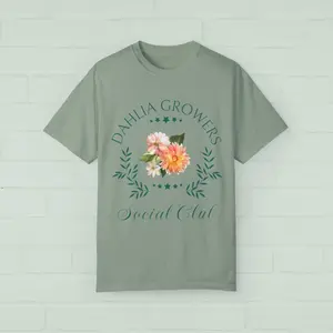 Dahlia Growers Social Club Tshirt, Gardener Shirt Gift for Flower Lover Friend, Botanical Tee, Floral T-Shirt Garden Lover Plant Mom