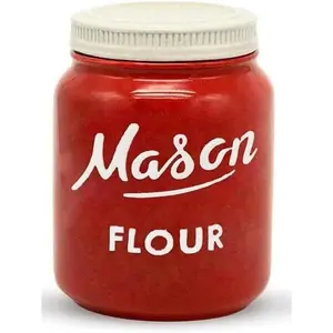 Mason Jar Flour Container - Decorative Canister for Flour - Durable Flour Storage for Ceramic Kitchen Canisters - Flour Sugar Storage Containers Ceramic Canister - Farmhouse Canisters with Lid (Red)
