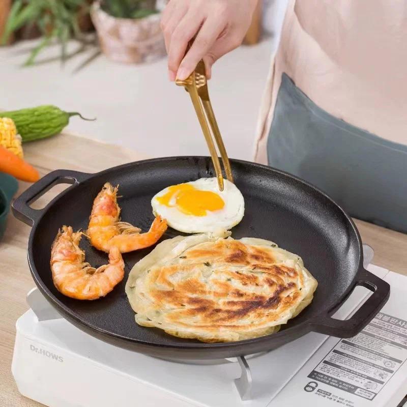 Non-Stick Cast Iron Grill Pan |   Multifunctional - Perfect for Grilling, Camping & Outdoor Cooking, Easy to Clean