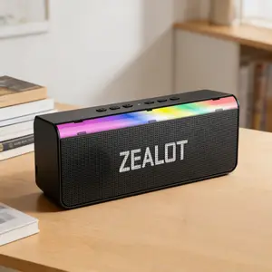 Bluetooth Speaker ZEALOT Slim Bar, 20W HIFI Stereo, RGB Lights, IPX4 Waterproof, 3000mAh Battery, Multi-Modes for Outdoor, Fitness & Camping.