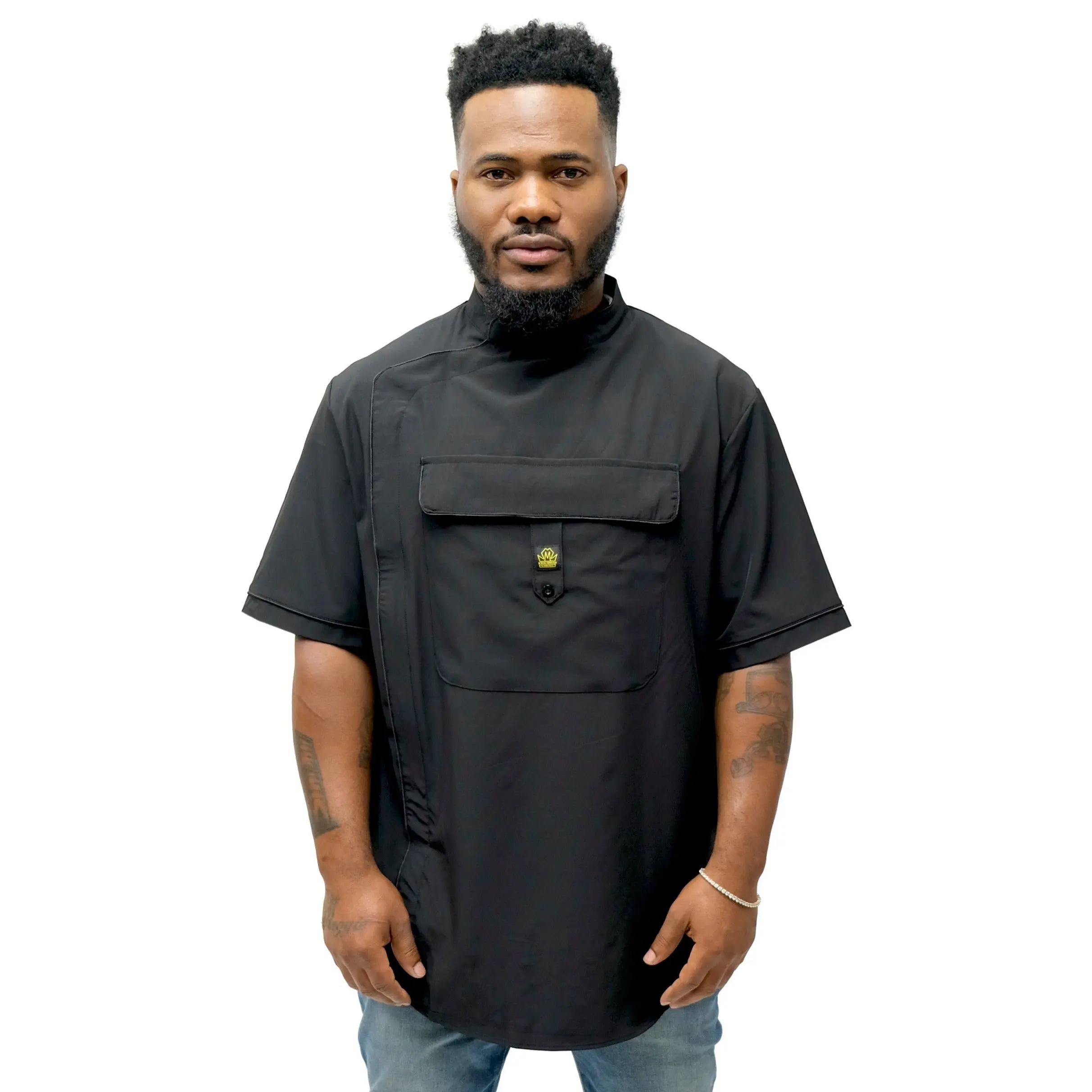 Barber Smock- Old New York- Black