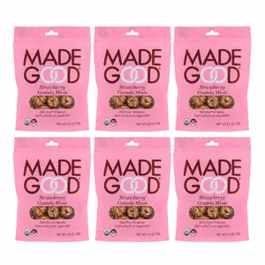 MADEGOOD Organic Fruity Strawberry Granola Minis, Allergy-Friendly Food, 3.5 oz (Pack of 6)