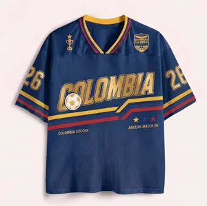 Custom Colombia Soccer Jersey Shirt, Retro Colombian Football Tee, World 2026 Fan Gift, Personalized Game Day Top
