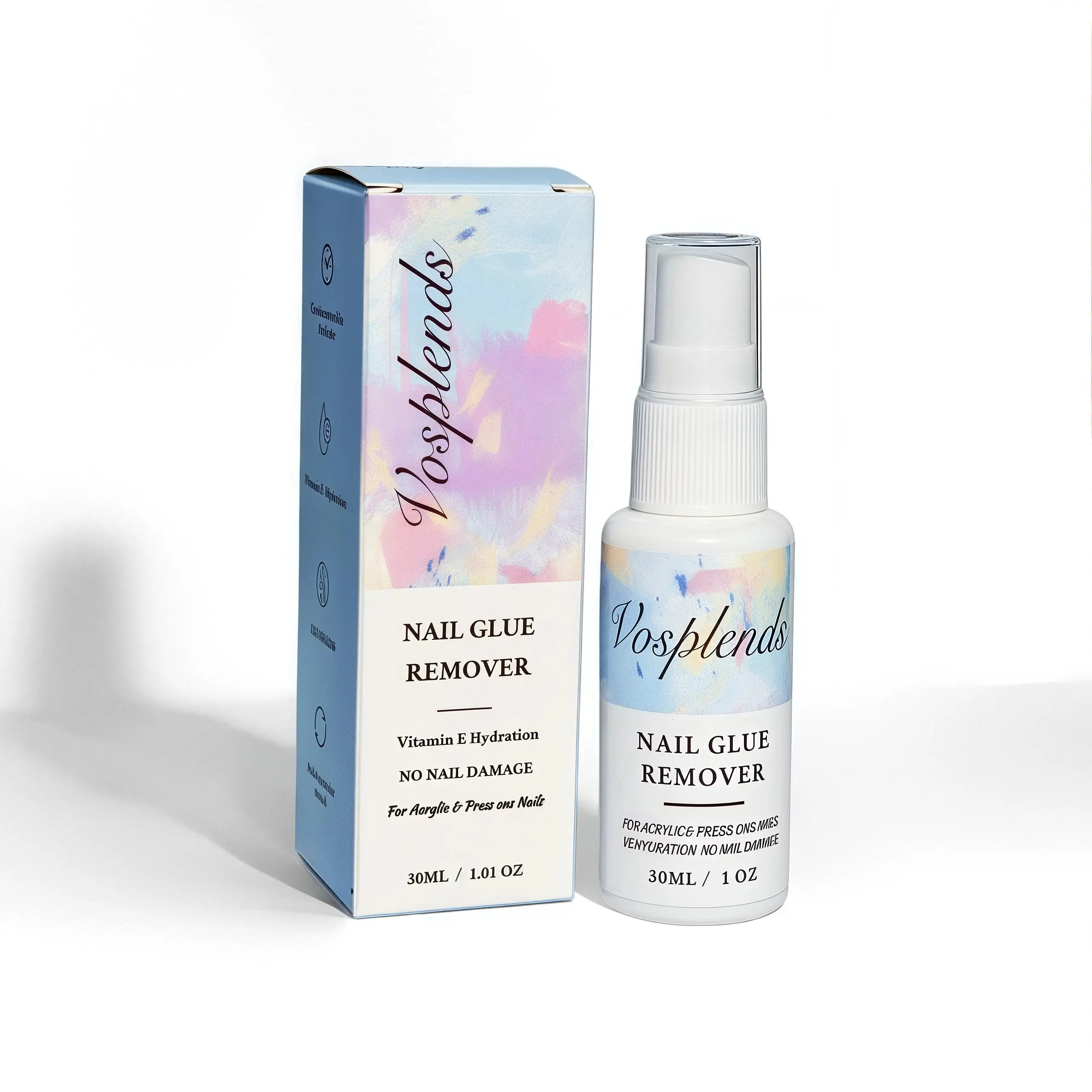 Vosplends | Nail Glue Remover - 30mL Gentle Odorless Debonder - Salon Quality for Acrylic Press On Nails -Non Acetone- Flawless Dailypress on. nail